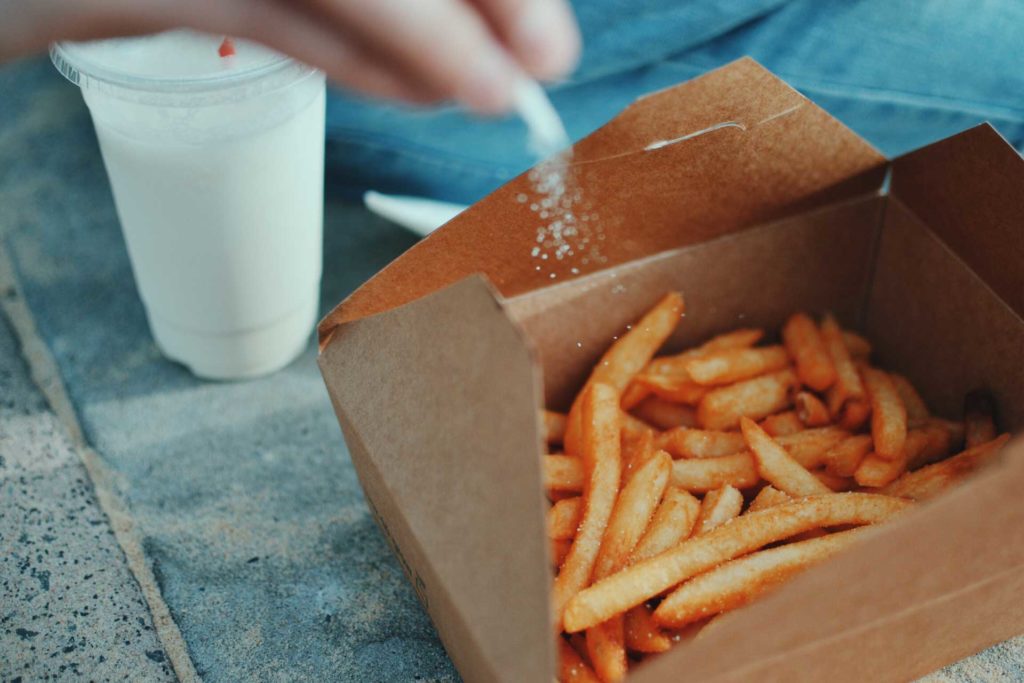 Adding salt to chips